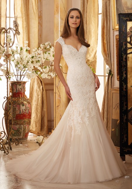 Crystal Beaded, Alençon Lace Appliqués on Soft Net Morilee Bridal Wedding Dress.jpg_1
